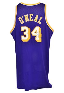 1998-99 Shaquille O’Neal Los Angeles Lakers Game-Used & Autographed Road Jersey