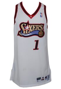 1998-99 Tim Thomas Philadelphia 76ers Game-Used Home Jersey