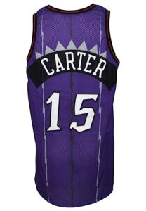 1998-99 Vince Carter Toronto Raptors Rookie Game-Used & Autographed Road Jersey