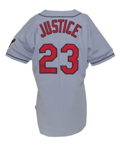 1998 David Justice Cleveland Indians Game-Used Road Jersey