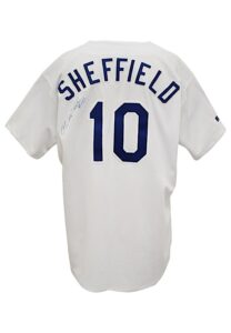 1998 Gary Sheffield Los Angeles Dodgers Game-Issued & Autographed Home Uniform