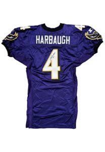 1998 Jim Harbaugh Baltimore Ravens Game-Used & Autographed Jersey