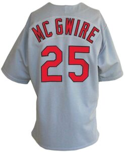 1998 Mark McGwire St. Louis Cardinals Game-Used Road Jersey