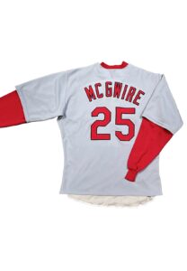 1998 Mark McGwire St. Louis Cardinals Game-Used Road Jersey & Undershirt