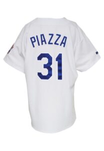 1998 Mike Piazza Los Angeles Dodgers Game-Used Home Jersey