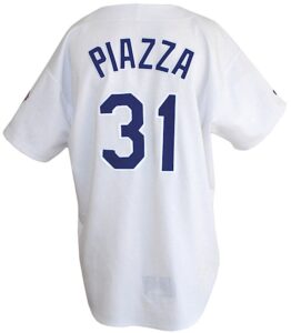 1998 Mike Piazza Los Angeles Dodgers Game-Used Home Jersey