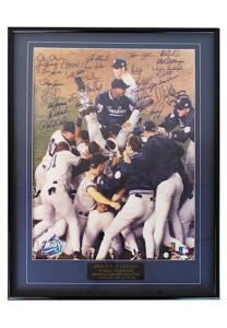 1998 New York Yankees Team-Signed World Series Celebration Framed LE Photo