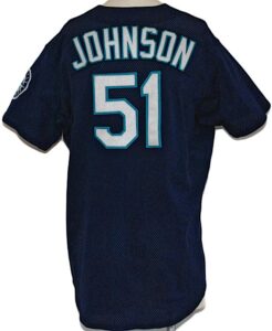 1998 Randy Johnson Seattle Mariners Game-Used Blue Alternate Jersey