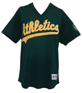 1998 Rickey Henderson Oakland Athletics Worn Batting Practice Jersey