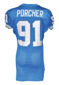 1998 Robert Porcher Detroit Lions Game-Used Home Jersey