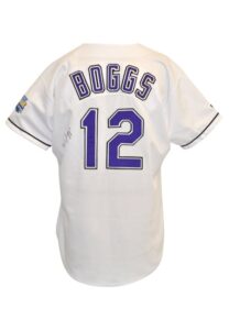 1998 Wade Boggs Tampa Bay Devil Rays Game-Used & Twice Autographed Home Jersey