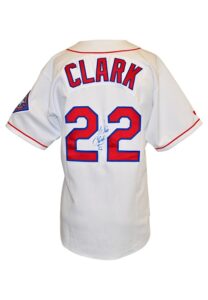 1998 Will Clark Texas Rangers Game-Used & Autographed Home Jersey & Cap