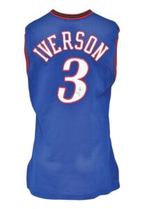 1999-00 Allen Iverson Philadelphia 76ers Game-Used & Autographed Road Jersey (NBA Scoring Champion Season • Equipment Manager LOA)