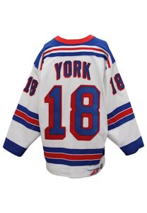 1999-00 Mike York New York Rangers Game-Used White Millennium Jersey