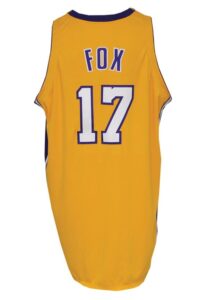 1999-00 Rick Fox Los Angeles Lakers Game-Used & Autographed Home Jersey