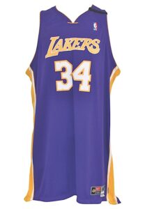 1999-00 Shaquille O’Neal Los Angeles Lakers Game-Used Road Jersey