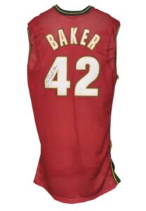 1999-00 Vin Baker Seattle SuperSonics Game-Used & Autographed Alternate Jersey