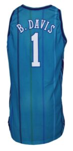 1999-2000 Baron Davis Rookie Charlotte Hornets Game-Used Road Jersey