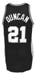 1999-2000 Tim Duncan San Antonio Spurs Game-Used Road Jersey