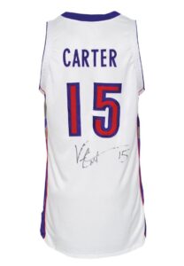 1999-2000 Vince Carter Toronto Raptors Game-Used & Autographed Home Jersey