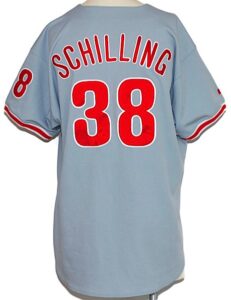 1999 Curt Schilling Philadelphia Phillies Game-Used Road Jersey