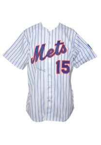 1999 Jerry Grote NY Mets Old Timers Day Worn & Autographed Home Jersey