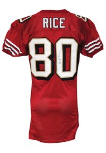 1999 Jerry Rice San Francisco 49ers Game-Used & Autographed Home Jersey