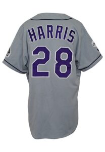 1999 Len Harris Colorado Rockies Game-Used Road Jersey