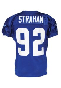 1999 Michael Strahan New York Giants Practice-Worn Blue Jersey & Cleats