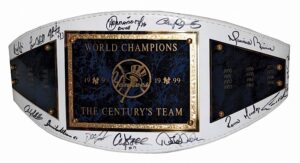 1999 NY Yankees Team Autographed “The Century’s Team” Wrestling Belt Belonging to Brian McNamee