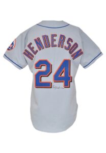 1999 Rickey Henderson New York Mets Game-Used & Autographed Road Jersey