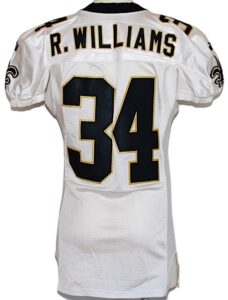 1999 Ricky Williams Rookie New Orleans Saints Game-Used Road Jersey