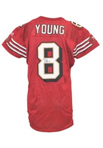 1999 Steve Young San Francisco 49ers Game-Issued & Autographed Home Jersey