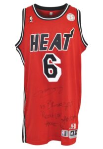 2/12/2013 LeBron James Miami Heat Game-Used & Autographed Hardwood Classic Home Jersey