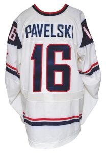 2/18/2010 Joe Pavelski Team USA Olympics Game-Used White Jersey