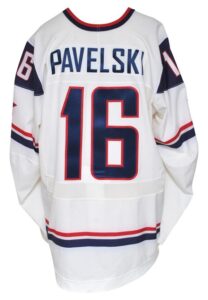 2/18/2010 Joe Pavelski Team USA Olympics Game-Used White Jersey