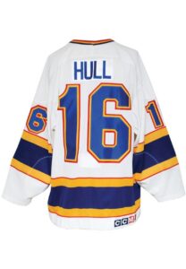 2/2/1992 Brett Hull St. Louis Blues Game-Used & Autographed Road Jersey