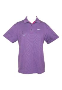 2/23/2008 Tiger Woods WGC Accenture Match Play Championship Worn Nike Polo Shirt