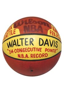 2/25/1983 Walter Davis Phoenix Suns “34 Consecutive Points – NBA Record” Game-Used Basketball