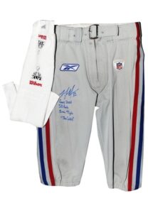 2/5/2012 Mario Manningham New York Giants Super Bowl XLVI Game-Used & Autographed Pants and Twice-Autographed Cleats