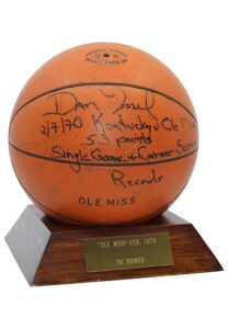 2/7/1970 Dan Issel Kentucky Wildcats Single-Game & Career Scoring Record Breaking Actual Game-Used & Autographed Basketball