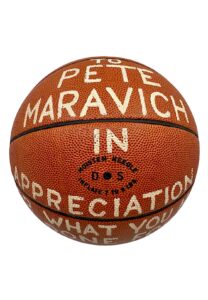 2/7/1970 Pete Maravich LSU Tigers Game-Used Trophy Ball