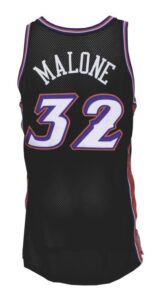 2000-01 Karl Malone Utah Jazz Game-Used Road Alternate Jersey 