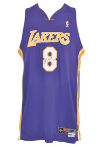 2000-01 Kobe Bryant Los Angeles Lakers Game-Used & Autographed Road Jersey (Full JSA LOA • PSA/DNA • Championship Season)