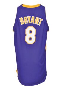 2000-01 Kobe Bryant Los Angeles Lakers Game-Used & Autographed Road Jersey (Championship Season)