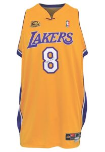 2000-01 Kobe Bryant Los Angeles Lakers NBA Finals Game-Used & Autographed Home Jersey (DC Sports LOA • Championship Season)