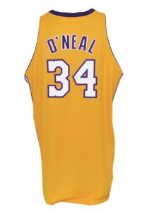 2000-01 Shaquille O’Neal Los Angeles Lakers Game-Used Home Jersey