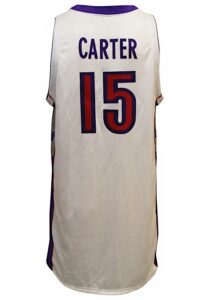 2000-01 Vince Carter Toronto Raptors Game-Used & Autographed Home Jersey