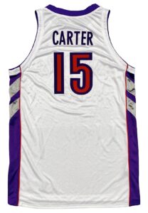 2000-01 Vince Carter Toronto Raptors Game-Used & Signed Home Jersey