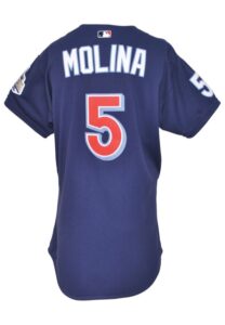 2000 Bengie Molina Angels Rookie Game-Used Blue Alternate Jersey